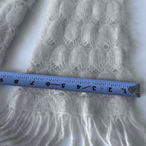 Abercrombie White Scarf with Fringe - Dainty Design - Picture 2 of 5